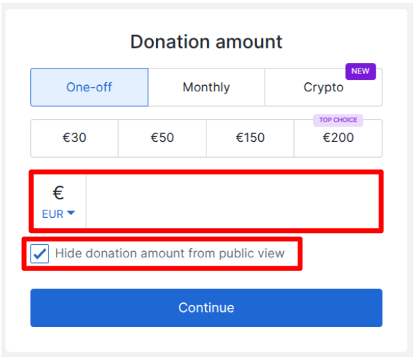 Donation amount